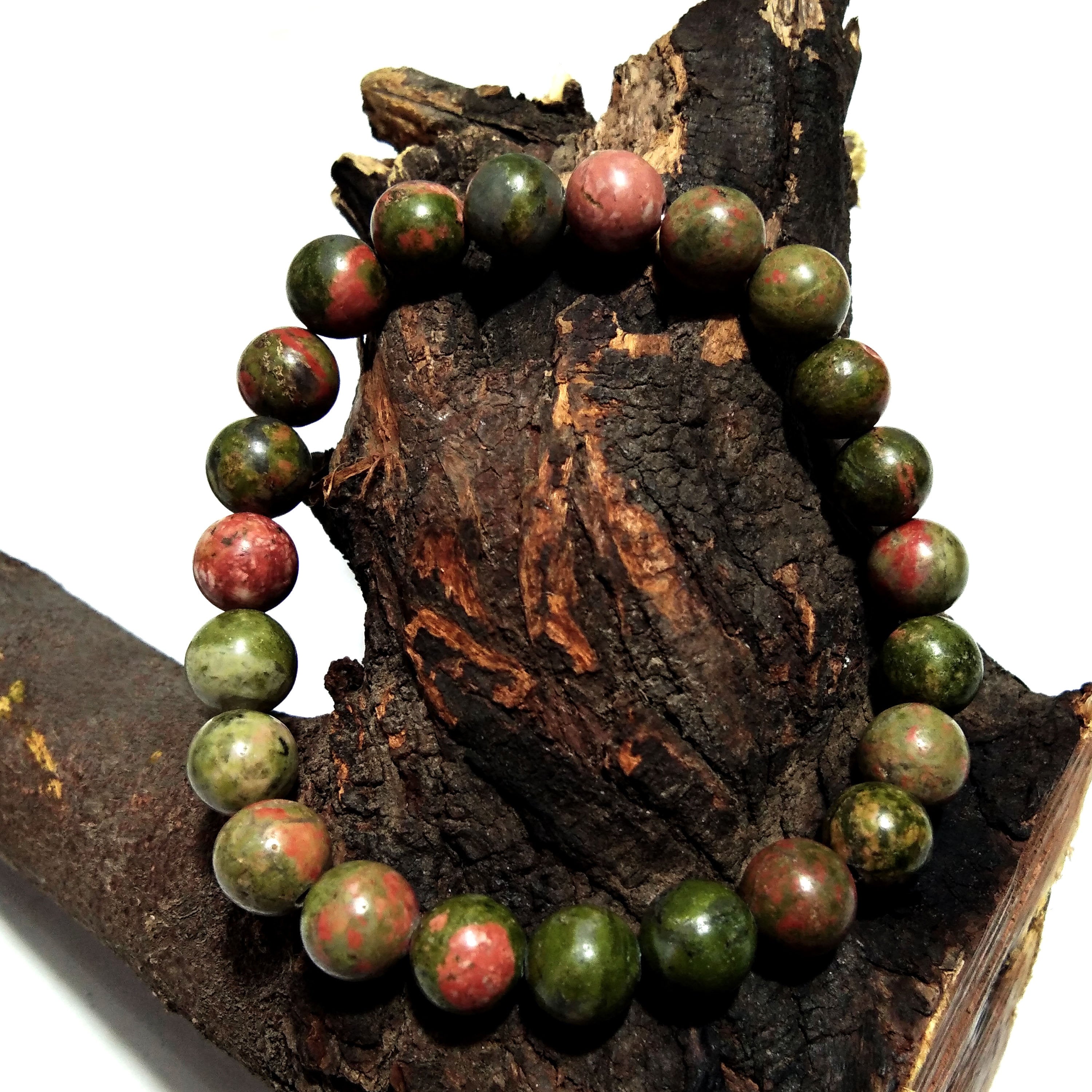 Unakite Bracelet Beads Stone, Natural Unakite Gemstone Bracelet, Healing Crystal Bracelet, Handmade For Men & Women Bracelet, Size 8x8 mm